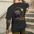 Hello Darkness My Friend Solar Eclipse April 8 2024 Men's T-shirt Back Print Gifts for Him
