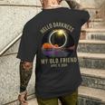 Hello Darkness My Old Friend Guitar Landscape Men's T-shirt Back Print Gifts for Him