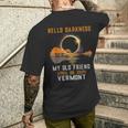 Hello Darkness My Old Friend Total Eclipse 2024 Vermont Men's T-shirt Back Print Gifts for Him