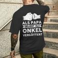 Herren Als Papa Geliebt Als Onkelergöttert Papa Onkel T-Shirt mit Rückendruck Geschenke für Ihn