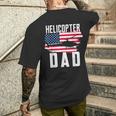 Herren Hubschrauber Papa Usa Flagge Hubschrauber Pilotatertag T-Shirt mit Rückendruck Geschenke für Ihn