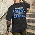 Herren Weltbester Papa Und Opa Papa Opa T-Shirt mit Rückendruck Geschenke für Ihn