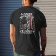 Honor The Fallen Thank The Living Memorial Day Veterans Day Mens Back Print T-shirt Gifts for Him