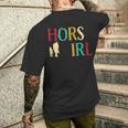 Horse Girl Cute Colorful Retro Horseback Riding Men's T-shirt Back Print Gifts for Him