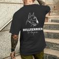 Hund Bullterrier Spruch Bulli Hunde Bullterrier Papa T-Shirt mit Rückendruck Geschenke für Ihn