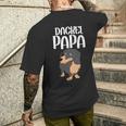 Hunde Papa Hundebesitzer Hundehalteratertag Dackel T-Shirt mit Rückendruck Geschenke für Ihn