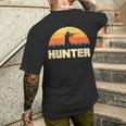 Hunter Silhouette At Sunset Hunter T-Shirt mit Rückendruck Geschenke für Ihn