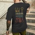 Husband Dad Master Hero Craftsman Tool T-Shirt mit Rückendruck Geschenke für Ihn