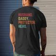 Husband Daddy Protector Hero Father's Day For Dad Mens Back Print T-shirt Gifts for Him