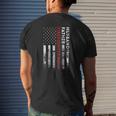 Husband Father Firefighter Thin Red Line American Flag Mens Back Print T-shirt Gifts for Him