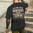 Ich Bin Kein Rentner Ich Bin Professioneller Opa Grandfather T-Shirt mit Rückendruck Geschenke für Ihn