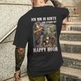 Ich Bin In Rente Jede Stunde Ist Happy Hour T-Shirt mit Rückendruck Geschenke für Ihn