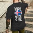 Ich Brauche Keine Therapie Ich Muss Nur Nach Island Holiday T-Shirt mit Rückendruck Geschenke für Ihn