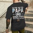 Ich Habe Zwei Titel Bonus Papa Und Papa Rocke Sie Beide Kapuzenjacke T-Shirt mit Rückendruck Geschenke für Ihn