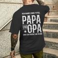 Ich Habe Zwei Titel Papa Und Opa Rocke Sie Bote T-Shirt mit Rückendruck Geschenke für Ihn