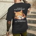 Ich Schnarche Nicht Ich Schnurre Katze Schlaf Damen T-Shirt mit Rückendruck Geschenke für Ihn
