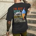 I'm Just Here For The Free Ice Cream Cruise Lover 2024 Men's T-shirt Back Print Gifts for Him