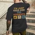 I'm Just Here For The Hookups Camp Rv Camper Camping Men's T-shirt Back Print Gifts for Him