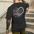 I'm A Proud Cousin Love Heart Autism Awareness Puzzle Men's T-shirt Back Print Gifts for Him