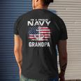 I'm A Proud Navy Grandpa With American Flag Veteran Mens Back Print T-shirt Gifts for Him