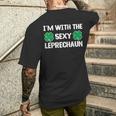 I'm With The Sexy Leprechaun St Patrick's Day Clover Men's T-shirt Back Print Gifts for Him