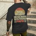 Irischer Wolfshund Papa Irish Wolfhound Windhund Besitzer T-Shirt mit Rückendruck Geschenke für Ihn