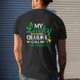 Irish St Patricks Day My Lucky Charms Call Me Tow Truck Driver Job Title Mens Back Print T-shirt Gifts for Him