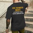 Ironie Ich Gender Nicht Gender T-Shirt mit Rückendruck Geschenke für Ihn