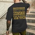Ironworker Because Miracle Worker Not Job Title Men's T-shirt Back Print Gifts for Him