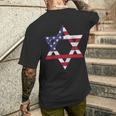 Israel American Flag Star Of David Israelite Jew Jewish Men's T-shirt Back Print Gifts for Him