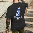 Israel Country Map Flag Proud Israeli Patriotic Men's T-shirt Back Print Gifts for Him