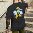 Israel Flag Yellow Ribbon Bring Them Home Now Israel Men's T-shirt Back Print Gifts for Him