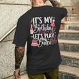 It's My Birthday Let's Play Bunco Player Party Dice Game Men's T-shirt Back Print Gifts for Him