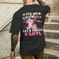 Its My Birthday Lets Party Aloti Axolotl Family Party Decor Men's T-shirt Back Print Gifts for Him