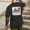 It's Fall Y'all Yellow Dachshund Dog Leopard Pumpkin Falling Men's T-shirt Back Print Gifts for Him
