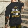 It's My Girlfriend's 21St Birthday 21 Years Old Woman Men's T-shirt Back Print Gifts for Him