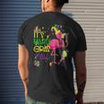 It's Mardi Gras Y'all Flamingo Jester Hat Mardi Beads Mens Back Print T-shirt Gifts for Him