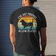 I've Got Friends In Low Places Basset Hound Retro Men's T-shirt Back Print Gifts for Him