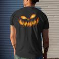 Jack O Lantern Scary Carved Pumpkin Face Halloween Costume Mens Back Print T-shirt Gifts for Him