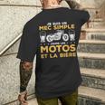 Je Suis Un Mec Simple J'aime Les Moto Et La Bière T-shirt imprimé au dos Cadeaux pour lui