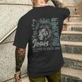 Jesus Is King Lion Of Judah Bible Faith Graphic Christian Men's T-shirt Back Print Gifts for Him