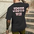 Jesus Won Texas Christianity Religion Jesus Won Texas Men's T-shirt Back Print Funny Gifts
