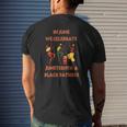 In June We Celebrate Juneteenth & Black Father's Day Freedom Mens Back Print T-shirt Gifts for Him