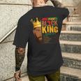 Junenth Black King Nutritional Facts Pride African Mens Men's T-shirt Back Print Gifts for Him