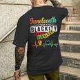Junenth Blackity Heartbeat Black History African America Men's T-shirt Back Print Gifts for Him