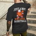 Just A Boy Who Loves Basketball Player Hoops Men's T-shirt Back Print Gifts for Him