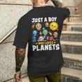 Just A Boy Who Loves Planets Astrology Space Solar Systems Men's T-shirt Back Print Gifts for Him