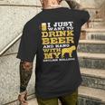 Just Want Drink Beer Hang English Bulldog Men's T-shirt Back Print Gifts for Him