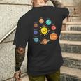 Kawaii Solar System Niño Lindo Planetas Cumpleaños Niños Camiseta Hombre Estampado Espalda Regalos para él
