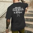 Kayaker Kayaking Never Underestimate An Old Man With A Kayak Men's T-shirt Back Print Gifts for Him